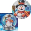 Diamond-Painting-Grußkarte, Strass, Schneekugel mit Schneemann, 16cm x 16cm, inkl. Zubehör