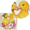 Diamond-Painting-Grußkarte, Strass, Entenküken mit rosafarbenen Blüten, 16cm x 16cm, inkl. Zubehör