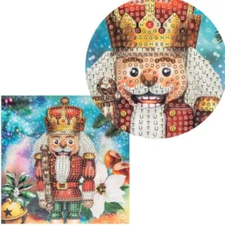 Diamond-Painting-Grußkarte, Strass, Nussknacker, 16cm x 16cm, inkl. Zubehör