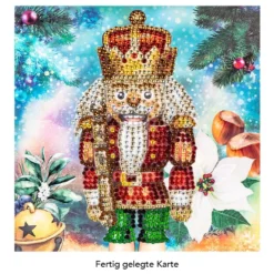 Diamond-Painting-Grußkarte, Strass, Nussknacker, 16cm x 16cm, inkl. Zubehör