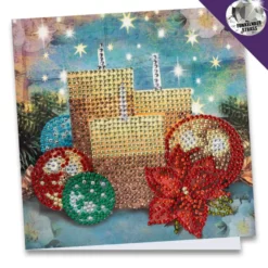 Diamond-Painting-Grußkarte, Strass, Kerzen 1, 16cm x 16cm, inkl. Zubehör