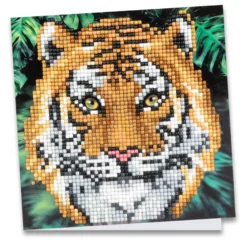 Diamond-Painting-Grußkarte, Tiger, 16cm x 16cm, inkl. Zubehör
