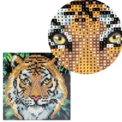 Diamond-Painting-Grußkarte, Tiger, 16cm x 16cm, inkl. Zubehör