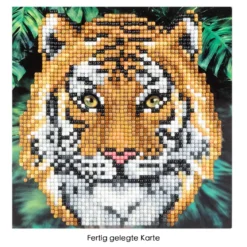 Diamond-Painting-Grußkarte, Tiger, 16cm x 16cm, inkl. Zubehör