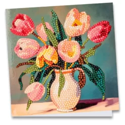 Diamond-Painting-Grußkarte, Vintage Blumenstrauß 6, 16cm x 16cm, inkl. Zubehör