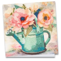 Diamond-Painting-Grußkarte, Vintage Blumenstrauß 5, 16cm x 16cm, inkl. Zubehör