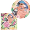 Diamond-Painting-Grußkarte, Vogel & Blumen 3, 16cm x 16cm, inkl. Zubehör