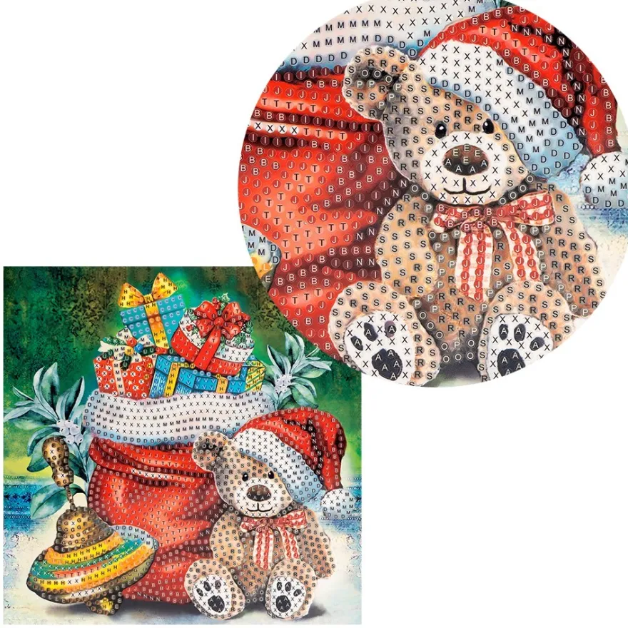 Diamond-Painting-Grußkarte, Weihnachtsgeschenke, 16cm x 16cm, inkl. Zubehör
