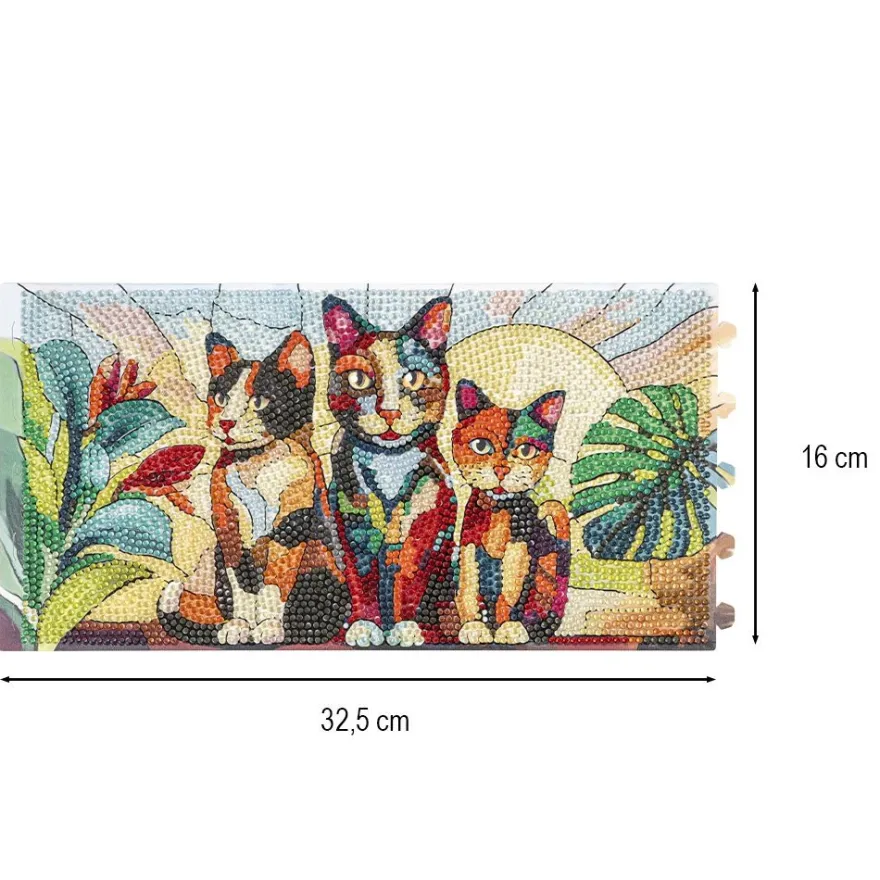 Diamond-Painting-Lampenfolien, Katzen 2, 32,5cm x 16cm, inkl. Transparentpapier-Zuschnitte, 2 Stück