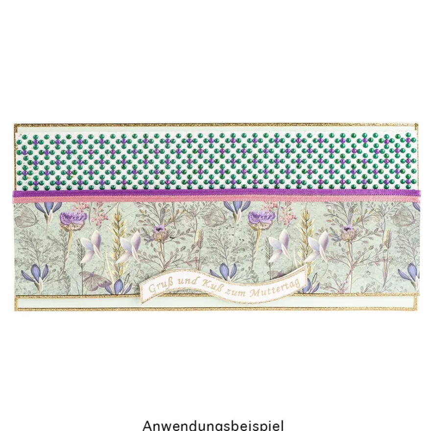 Diamond-Painting-Lineal, mit Blumen-Raster, für runde Steine, 22,5cm x 5cm