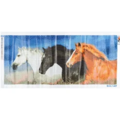 Diamond Painting, Pferde-Trio, 35cm x 75cm, Motivleinwand, runde Steinchen, inkl. Werkzeug