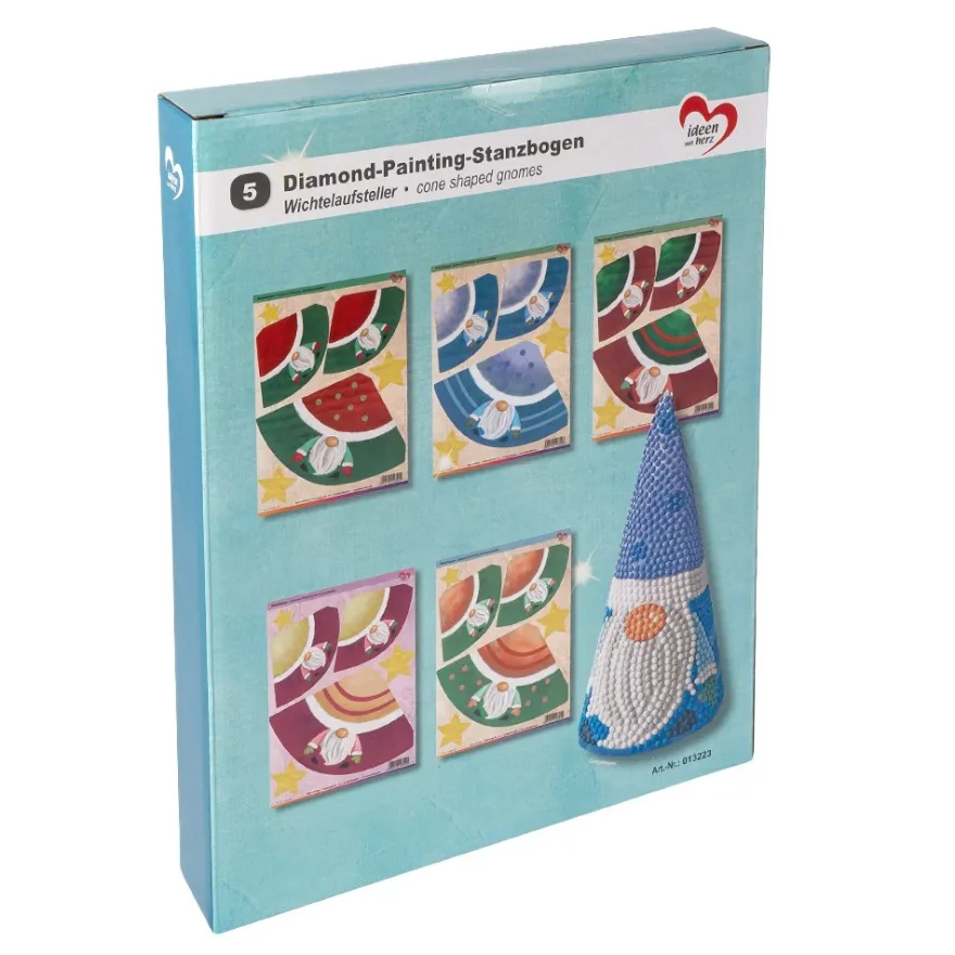 Diamond-Painting-Stanzbogen, Wichtelaufsteller, DIN A4, 5 Bogen