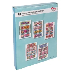 Diamond-Painting-Stanzbogen, Blumenbordüren, DIN A4, 5 Bogen