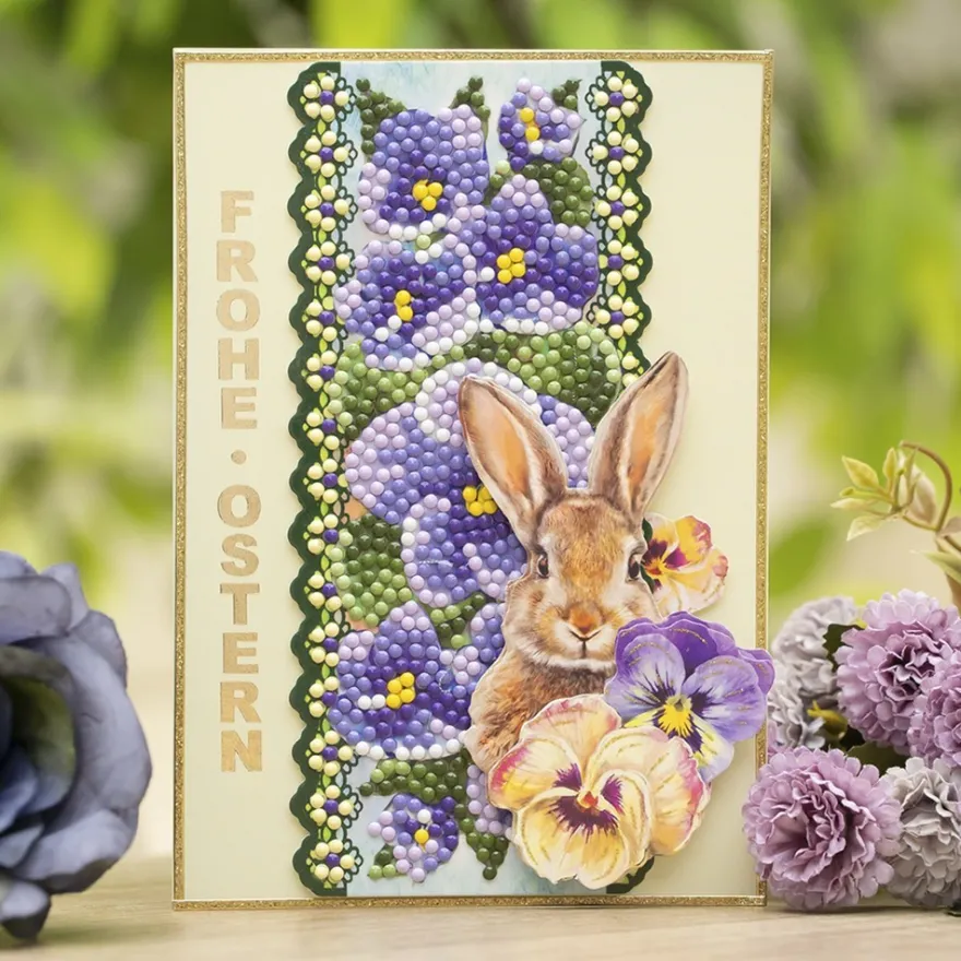 Diamond-Painting-Stanzbogen, Blumenbordüren, DIN A4, 5 Bogen