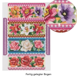 Diamond-Painting-Stanzbogen, Blumenbordüren, DIN A4, 5 Bogen
