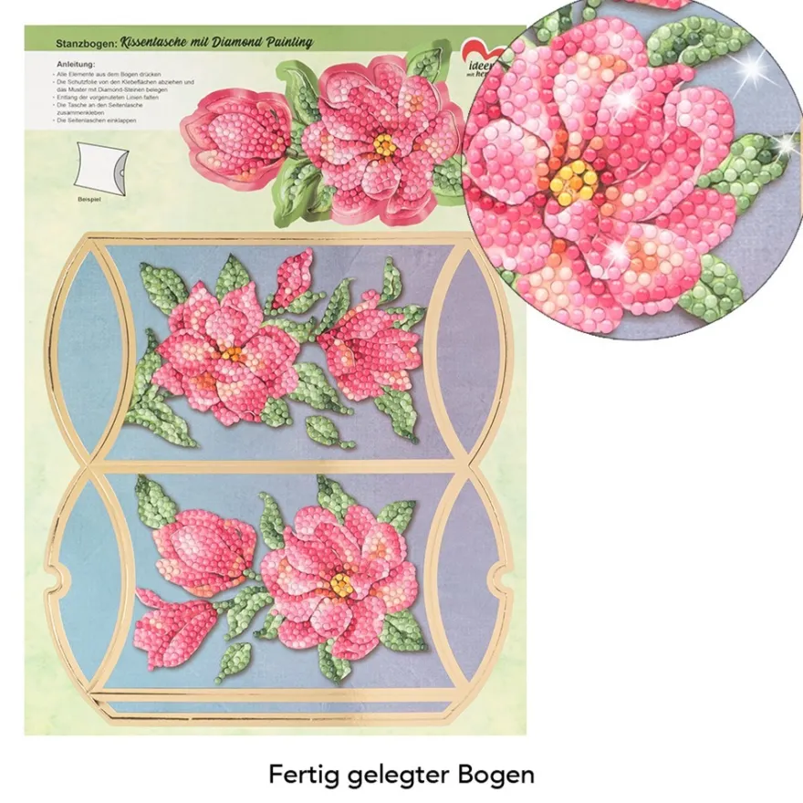 Diamond-Painting-Stanzbogen, Faltboxen, mit Goldfolienveredelung, 320g/m², DIN A4, 5 Bogen