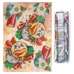 Diamond-Painting-Stanzbogen, Weihnachten, 370g/m², DIN A4, 5 Bogen