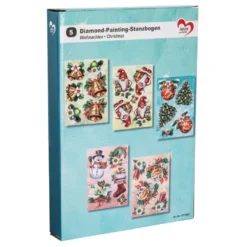 Diamond-Painting-Stanzbogen, Weihnachten, 370g/m², DIN A4, 5 Bogen