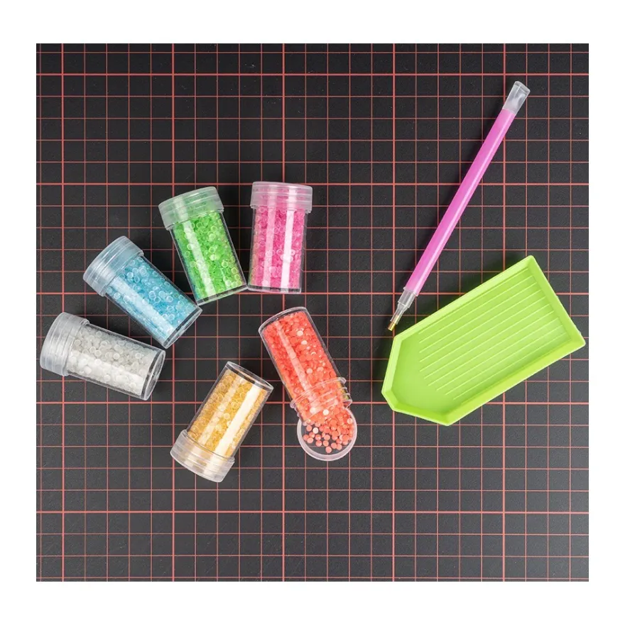 Diamond-Painting-Steine, fluoreszierend, versch. Farben, je 8g, 6 Dosen