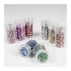 Diamond-Painting-Steine, metallic, versch. Farben, je 8g, 8 Dosen