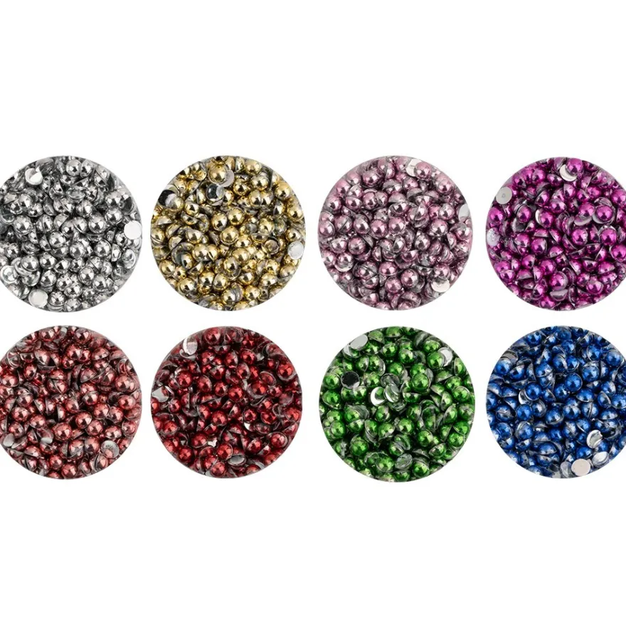 Diamond-Painting-Steine, metallic, versch. Farben, je 8g, 8 Dosen
