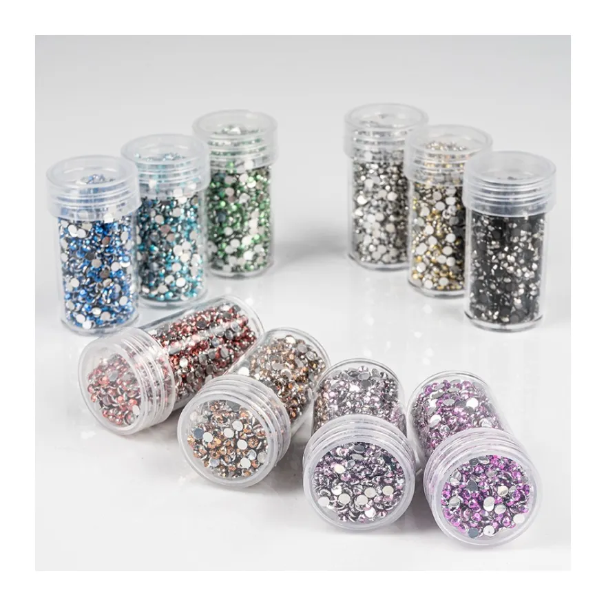 Diamond-Painting-Steine, metallic, versch. Farben, je 8g, 10 Dosen