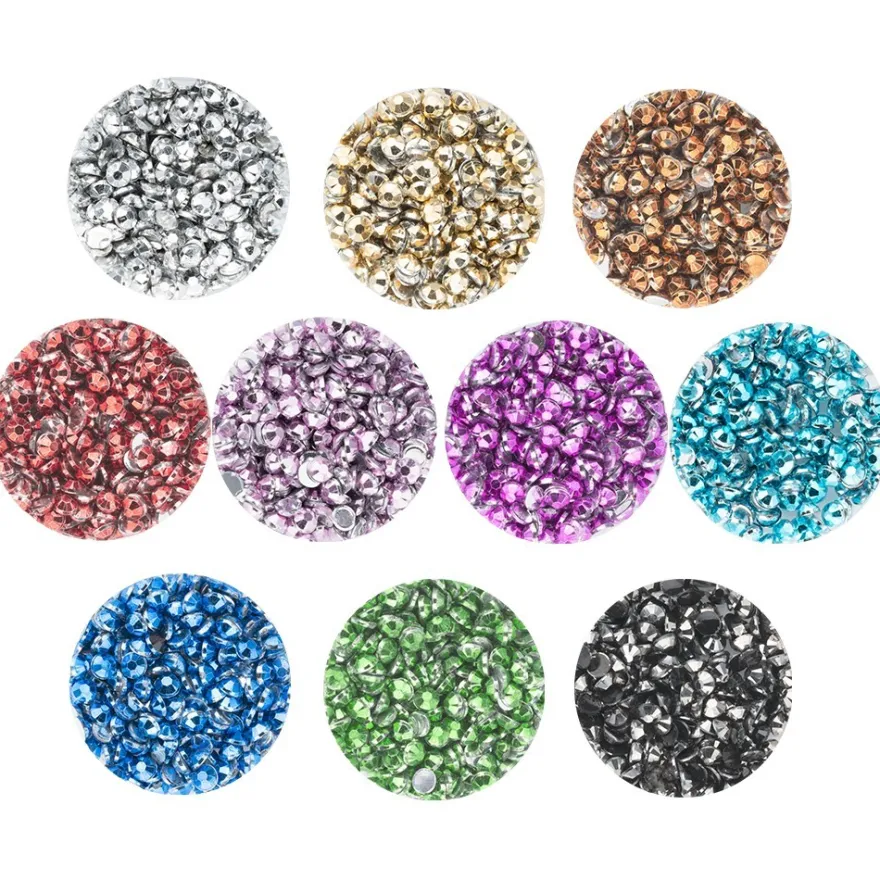 Diamond-Painting-Steine, metallic, versch. Farben, je 8g, 10 Dosen