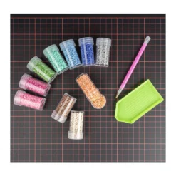Diamond-Painting-Steine, Sortierung 2, versch. Farben, je 8g, 10 Dosen
