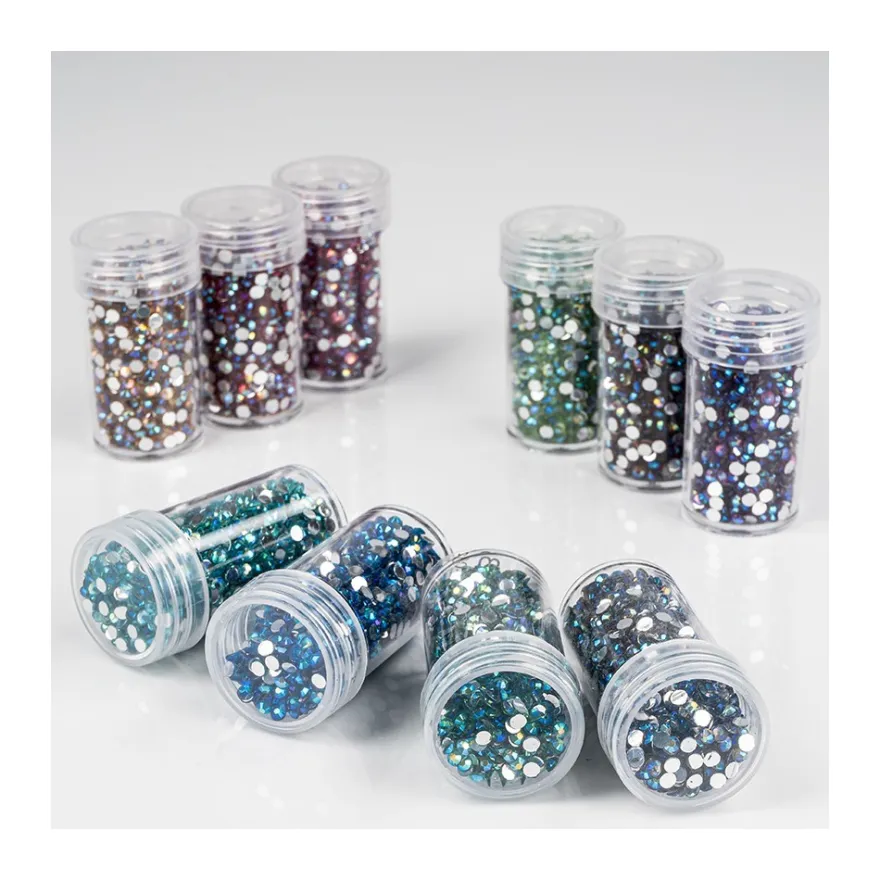 Diamond-Painting-Steine, Strass, irisierend, Sortierung 1, versch. Farben, je 8g, 10 Dosen