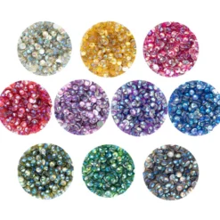 Diamond-Painting-Steine, Strass, irisierend, Sortierung 1, versch. Farben, je 8g, 10 Dosen