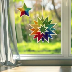 Diamond-Painting-Sterne zum Aufhängen, 3 Stück in 2 versch. Größen