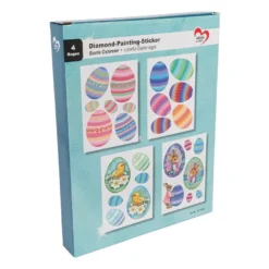 Diamond-Painting-Sticker, Bunte Ostereier, DIN A4, 4 Bogen