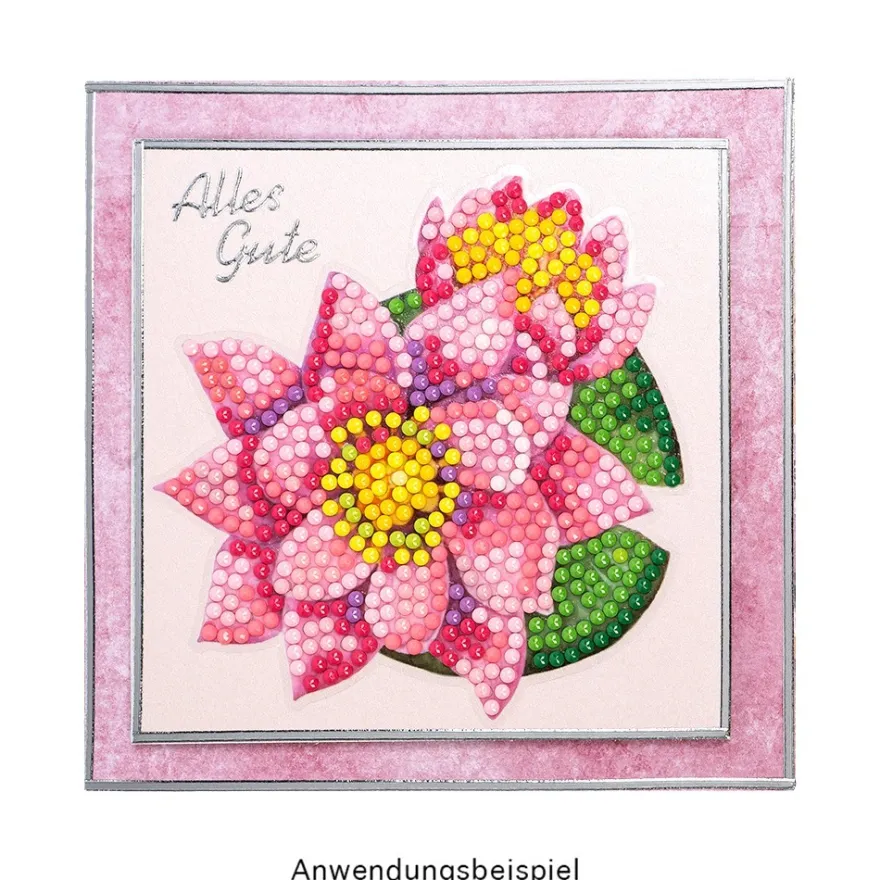 Diamond-Painting-Sticker, Elegante Blüten, DIN A4, 4 Bogen