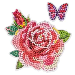 Diamond-Painting-Sticker, Elegante Blüten, DIN A4, 4 Bogen