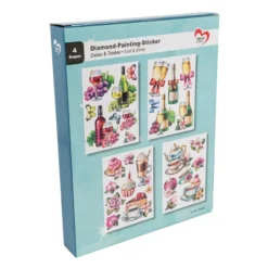 Diamond-Painting-Sticker, Essen & Trinken, DIN A4, 4 Bogen