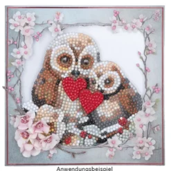 Diamond-Painting-Sticker, Eulen, DIN A4, 4 Bogen