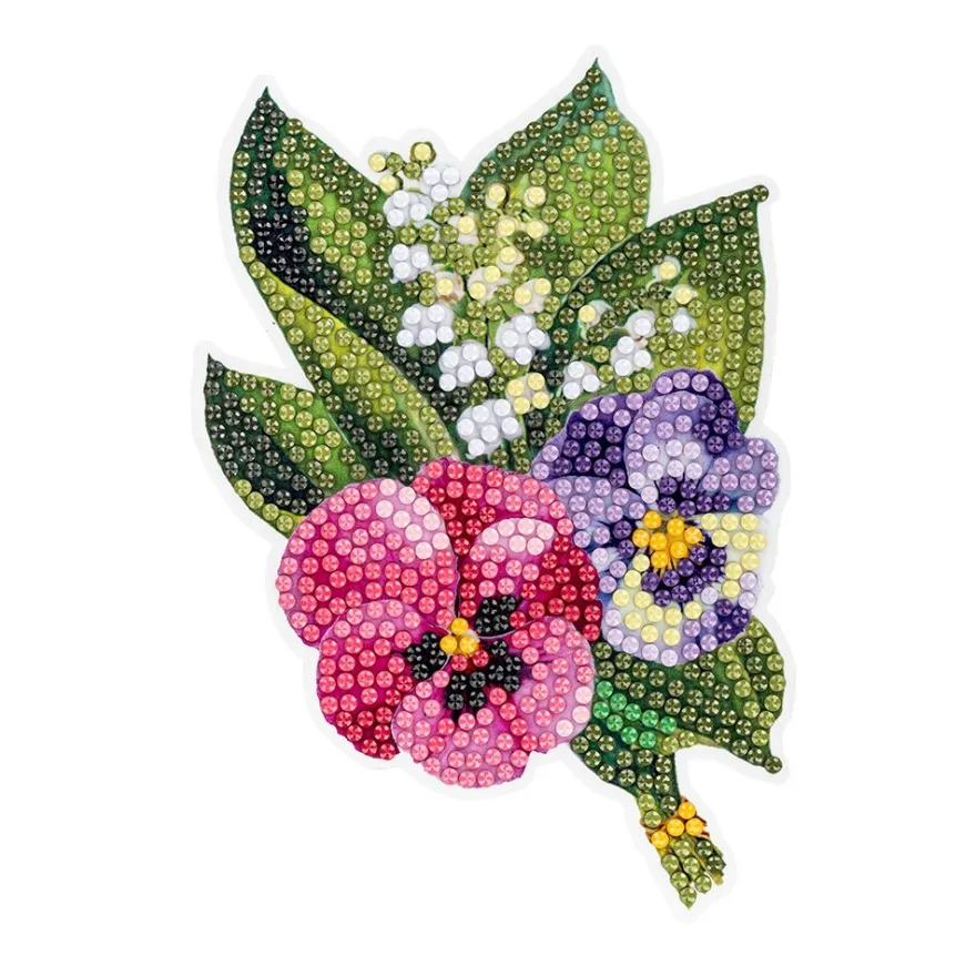 Diamond-Painting-Sticker, Frühlingszeit, DIN A4, 4 Bogen
