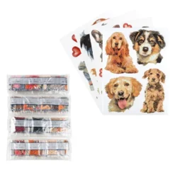 Diamond-Painting-Sticker, Hunde, DIN A4, 4 Bogen
