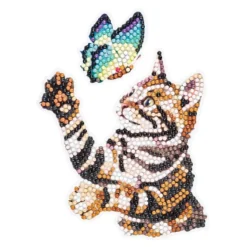 Diamond-Painting-Sticker, Katzen, DIN A4, 4 Bogen