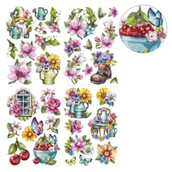 Diamond-Painting-Sticker, Sommerzeit, DIN A4, 4 Bogen