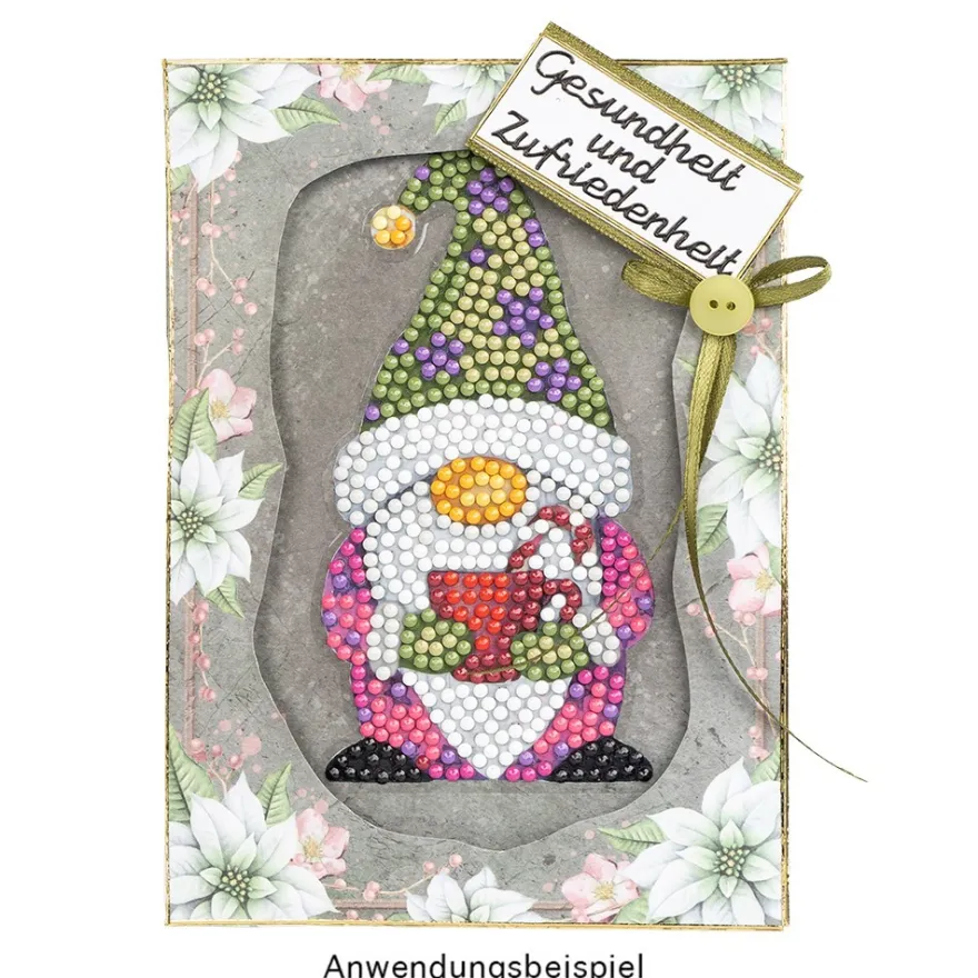 Diamond-Painting-Sticker, Winter-Wichtel, DIN A4, 4 Bogen