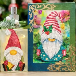 Diamond-Painting-Sticker, Winter-Wichtel, DIN A4, 4 Bogen