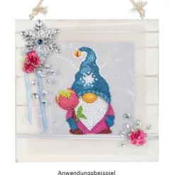 Diamond-Painting-Sticker, Winter-Wichtel, DIN A4, 4 Bogen