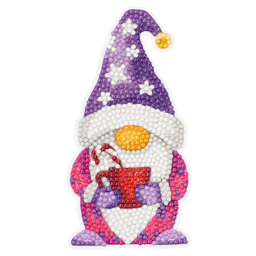 Diamond-Painting-Sticker, Winter-Wichtel, DIN A4, 4 Bogen