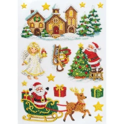 Diamond-Painting-Sticker, Winter/Weihnachten 3, DIN A4, 4 Bogen