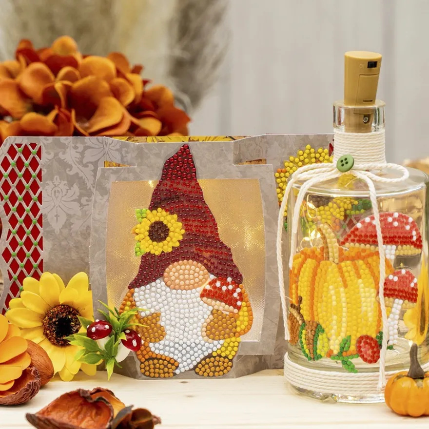 Diamond-Painting-Sticker, Zauberhafter Herbst, DIN A4, 4 Bogen