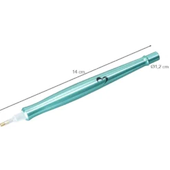 Diamond-Painting-Stift, metallic, 14cm lang, Ø1,2cm, mit 6 verschieden Aufsätzen