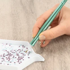 Diamond-Painting-Stift, metallic, 14cm lang, Ø1,2cm, mit 6 verschieden Aufsätzen