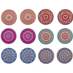 Diamond-Painting-Untersetzer, Mandala 2, inkl. Werkzeug & Zubehör, 12 Stück