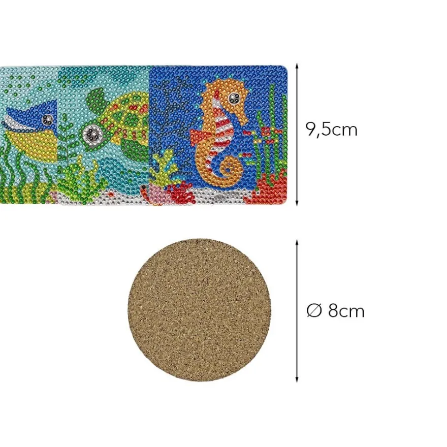 Diamond-Painting-Untersetzer, Maritim 1, inkl. Werkzeug & Zubehör, 12 Stück